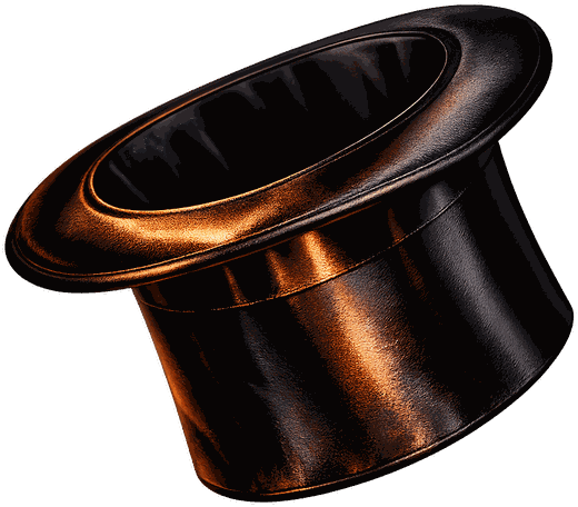 A floating magician's top hat